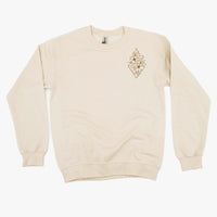 Flower Diamond (Pocket Front) w/ Actually Life is Beautiful and I Have Time (Back) - BASIC FLEECE CREWNECK