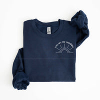 You Are My Sunshine Pocket Design w/ Full Sun on Back - BASIC FLEECE CREWNECK