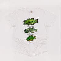 Bass And Bluegill Chart (Hand Drawn) - Comfort Colors Tee