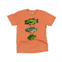 Bass And Bluegill Chart (Hand Drawn) - Comfort Colors Tee