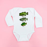 Bass And Bluegill Chart (Hand Drawn) - Child Long Sleeve Tee