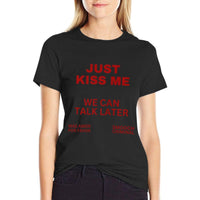 Just Kiss Me Cute Valentines Day Lover  Heathered Texture T-Shirt