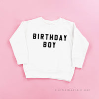 BIRTHDAY BOY - BLOCK FONT - Child Sweater