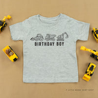 Birthday Boy Construction Trucks - Child Tee