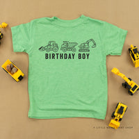 Birthday Boy Construction Trucks - Child Tee