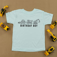 Birthday Boy Construction Trucks - Child Tee
