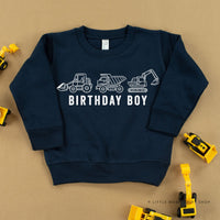 BIRTHDAY BOY CONSTRUCTION TRUCKS - Child Sweater