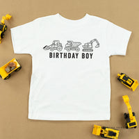 Birthday Boy Construction Trucks - Child Tee
