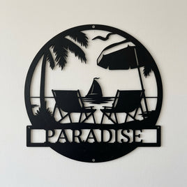 Custom Metal Wall Art - Personalized Beach Sign