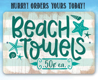 Beach Towels - Metal Sign