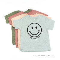 Be Happy - Smiley Face (Black or White Smile) - Child Tee