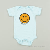 Be Happy - Yellow + Black Smiley Face - Child Tee