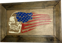 American Flag & Skull Hidden Gun Safe Concealed Furniture Quick Access