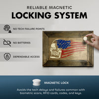 American Flag & Skull Hidden Gun Safe Concealed Furniture Quick Access