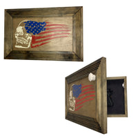 American Flag & Skull Hidden Gun Safe Concealed Furniture Quick Access