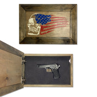 American Flag & Skull Hidden Gun Safe Concealed Furniture Quick Access