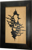 Hidden Gun Storage Cabinet Concealment Furniture, Gothic Skull Through The Wall Design, Concealed Shelf, Secure Firearm Safe, Handmade in the USA