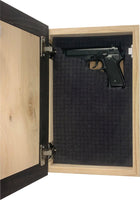 Hidden Gun Storage Cabinet Concealment Furniture, Gothic Skull Through The Wall Design, Concealed Shelf, Secure Firearm Safe, Handmade in the USA