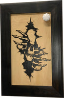 Hidden Gun Storage Cabinet Concealment Furniture, Gothic Skull Through The Wall Design, Concealed Shelf, Secure Firearm Safe, Handmade in the USA
