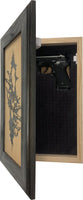 Hidden Gun Storage Cabinet Concealment Furniture, Gothic Skull Through The Wall Design, Concealed Shelf, Secure Firearm Safe, Handmade in the USA