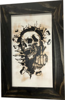 Hidden Gun Cabinet Safe with Skull Giving Middle Finger Wall Decor, Concealed Furniture