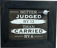Better Judged by 12 Than Carried by 6 Gun Concealment Furniture - Handcrafted Hidden Gun Storage Wall Decor - Hidden Safe Furniture with Magnetic Lock for Quick Access & Storage