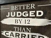Better Judged by 12 Than Carried by 6 Gun Concealment Furniture - Handcrafted Hidden Gun Storage Wall Decor - Hidden Safe Furniture with Magnetic Lock for Quick Access & Storage