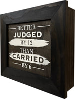 Better Judged by 12 Than Carried by 6 Gun Concealment Furniture - Handcrafted Hidden Gun Storage Wall Decor - Hidden Safe Furniture with Magnetic Lock for Quick Access & Storage