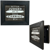 Better Judged by 12 Than Carried by 6 Gun Concealment Furniture - Handcrafted Hidden Gun Storage Wall Decor - Hidden Safe Furniture with Magnetic Lock for Quick Access & Storage