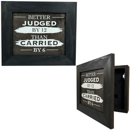 Better Judged by 12 Than Carried by 6 Gun Concealment Furniture - Handcrafted Hidden Gun Storage Wall Decor - Hidden Safe Furniture with Magnetic Lock for Quick Access & Storage