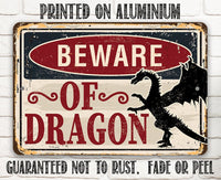 Beware Of Dragon - Metal Sign