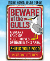 Beware of the Gulls - Metal Sign