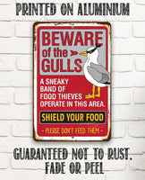 Beware of the Gulls - Metal Sign