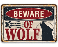 Beware of Wolf - Metal Sign