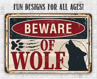 Beware of Wolf - Metal Sign