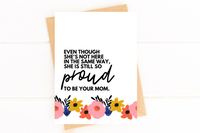 Proud to Be Your Mom Mother Loss Sympathy Mother's Day Card