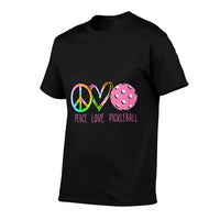 Womens Girls Pickleballs Retired Ladies Peace Love Pickleball  Heathered Texture T-Shirt
