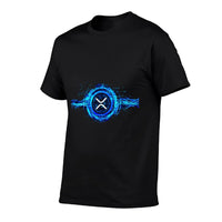 Ripple XRP New Logo Magic Crypto Currency Digital Coin  Ribbed Collar T-Shirt