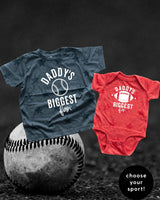 Daddy's Biggest Fan - (Choose Your Sport) - Child STAR Tee