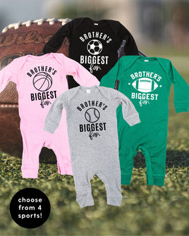 Brother's Biggest Fan - (Choose your Sport) - Baby Sleeper