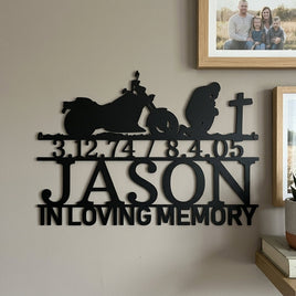 Custom Metal Wall Art - Personalized Biker Memorial Sign