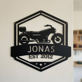 Custom Metal Wall Art - Personalized Motorbike Sign