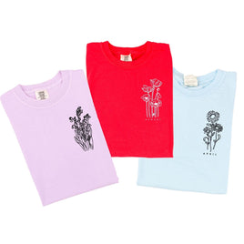 Birth Flowers (Choose Your Month/Flower) - Comfort Colors Tee