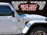 black and white Chetta print fender vent for the JL or JT 2018 or newer