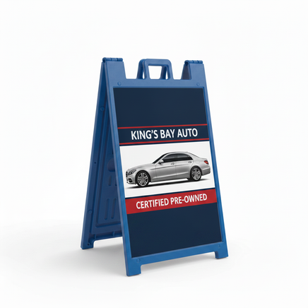 Blue Sandwich Board - Dealership Graphic