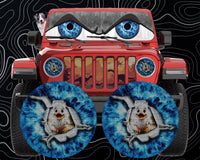 Duck eye round headlight decals