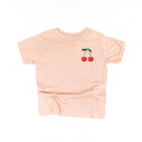 Pocket Fruit (Front) w/ Group of Smiley Fruit (Back) - Child Tee