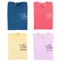 Custom Name - Bouquet (pocket) - (PERSONALIZE IT!) - Comfort Colors Tee