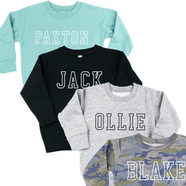 CUSTOM EMBROIDERED OUTLINE NAME - CHILD SWEATER