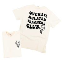 Overstimulated Teachers Club - Melty X Squiggle Smiley (pf & b) - Comfort Colors Tee